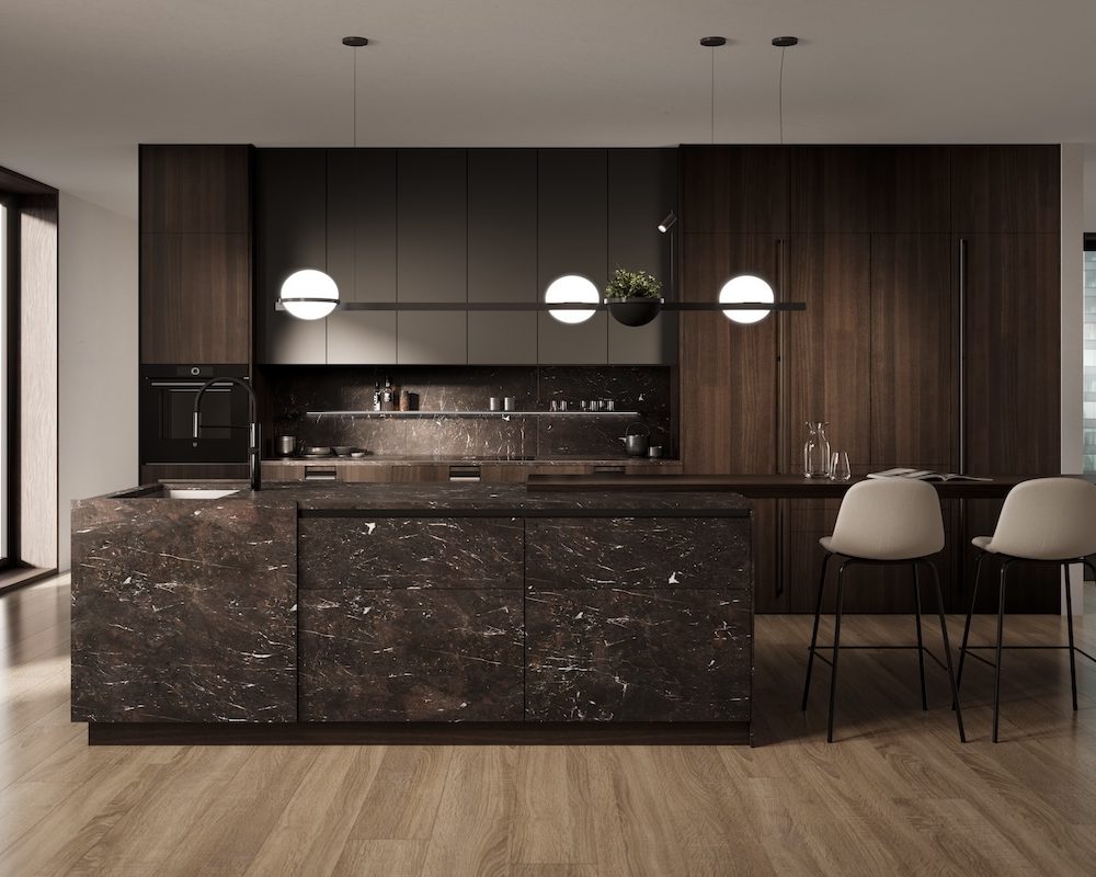 Leicht Rocca Designküche mit Insel und Bartresen header