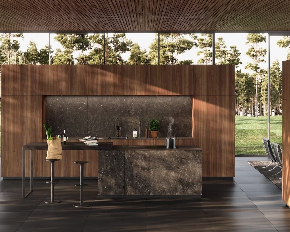 LEICHT Bossa Designkueche Naturstein